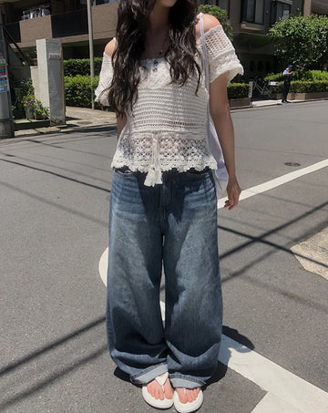 Amyu Summer Denim Wide Pants